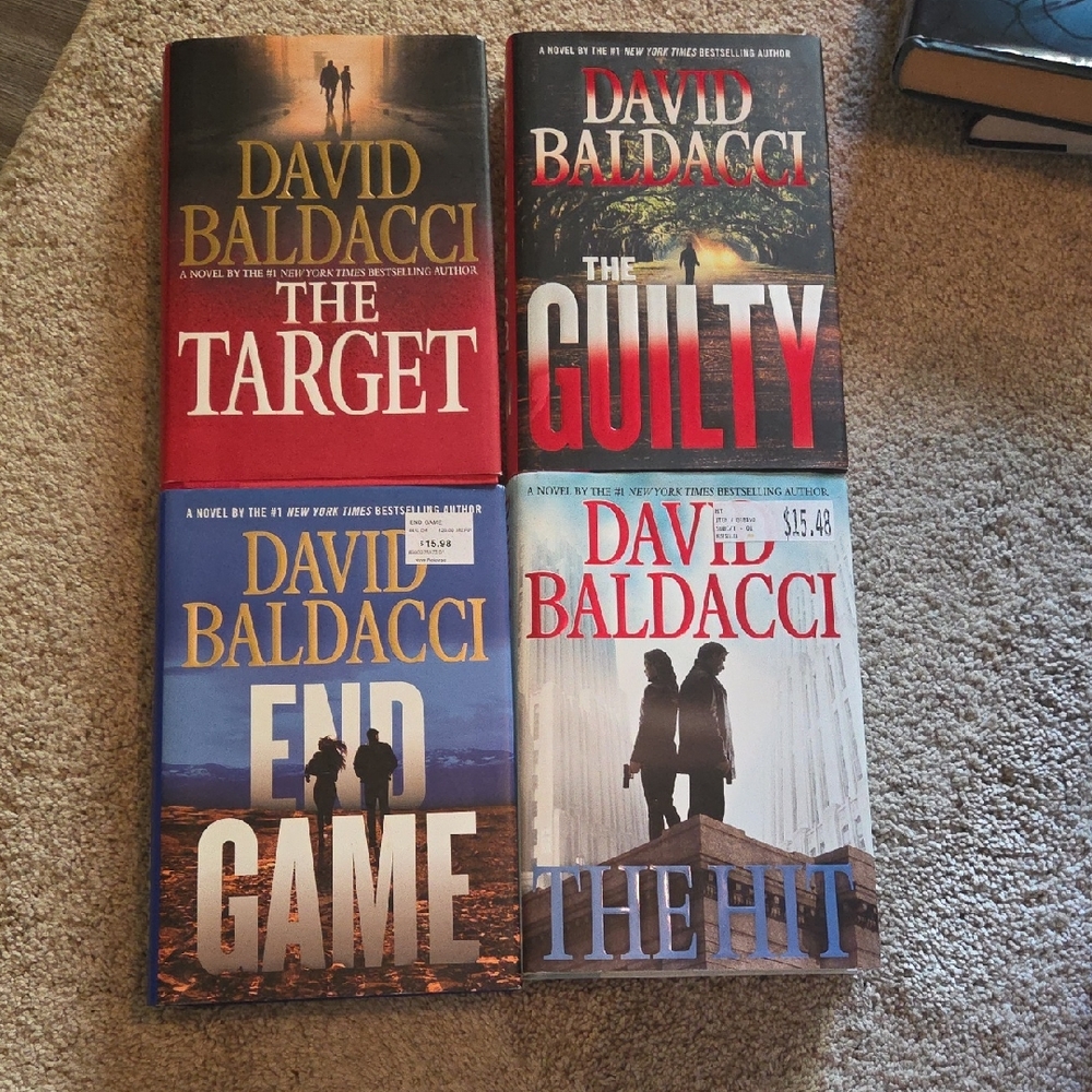 David Baldacci Will Robie Book Set - Red, Blue, Gold Covers